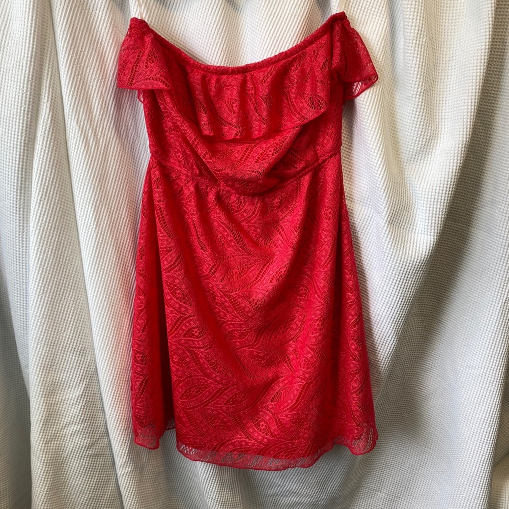 Strapless Lace Mini Dress